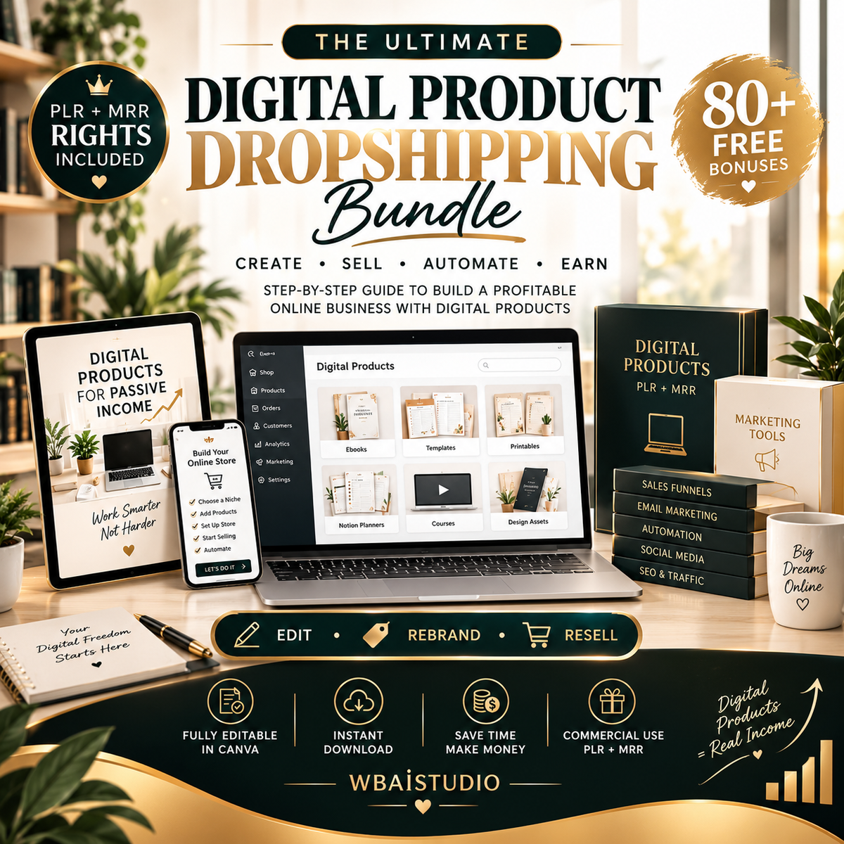20000+ Canva PLR Templates Bundle | Editable Planners, Journals and Trackers