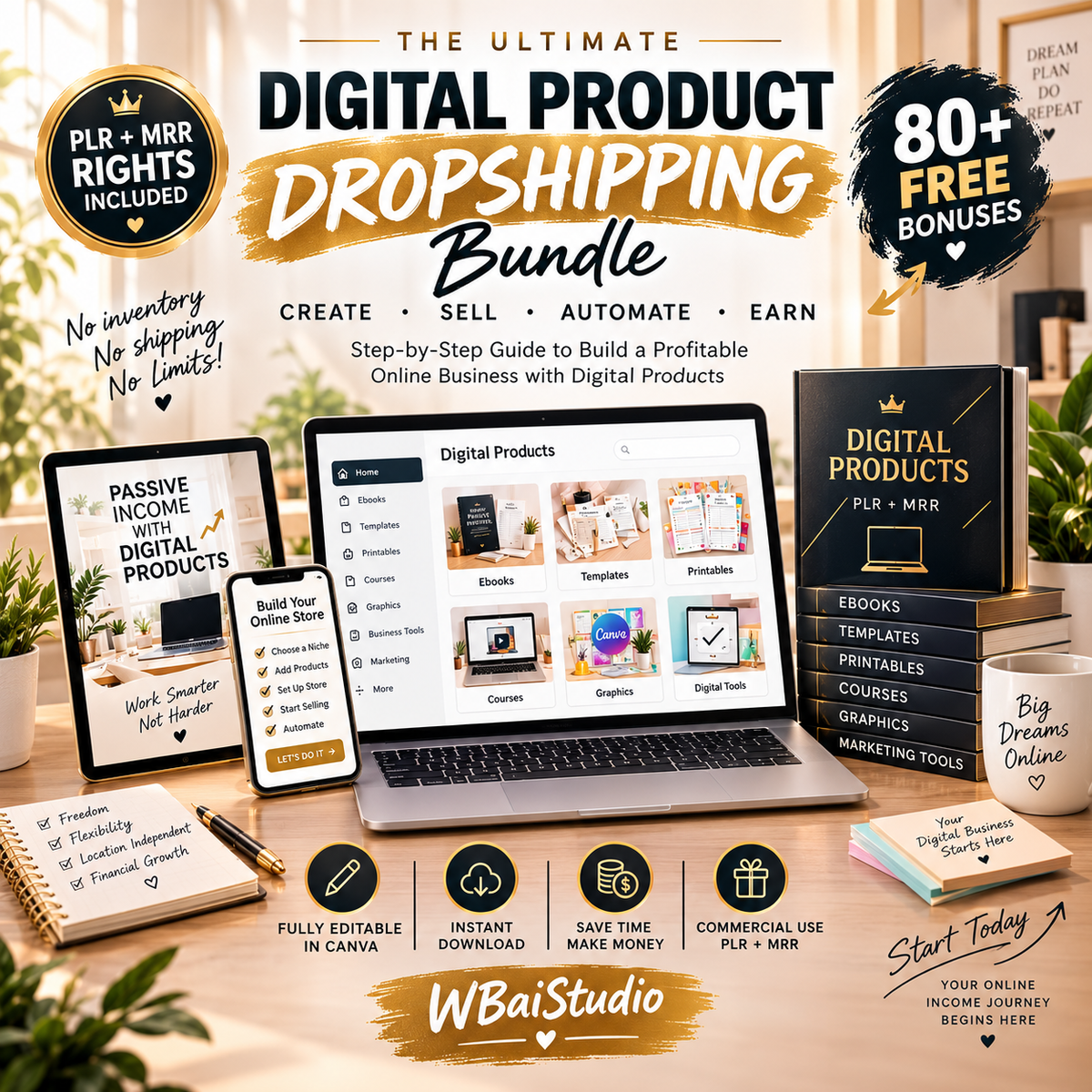 20000+ Canva PLR Templates Bundle | Editable Planners, Journals and Trackers
